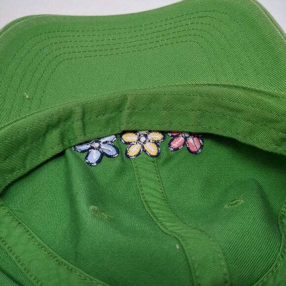 Flowers Slideback Baseball Hat Green One Size Embroidered Life Is Good - Picture 8 of 9